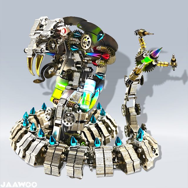 DIY Metal Cobra Rattlesnake Model Kit Mechanical 3D Puzzle Snake Toys