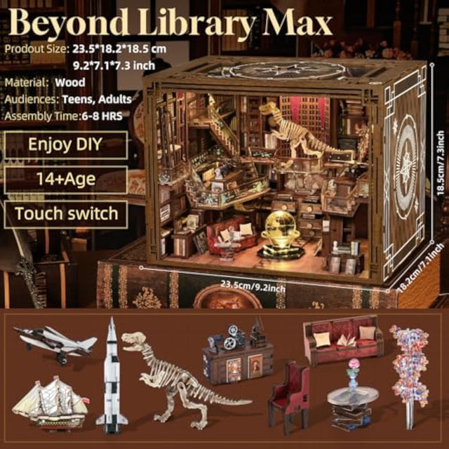 Book Nook Kit DIY Miniature House Kit Dollhouse Booknook Tiny Library 3D Puzzle