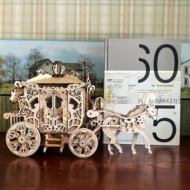 3D Wooden DlY Handmade Carriage Travel Assembled Model Assembled Puzzle Toy