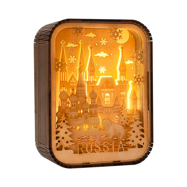 World City Art Night Light New York Bedroom Lamp Wood Home Decor Travel Gift