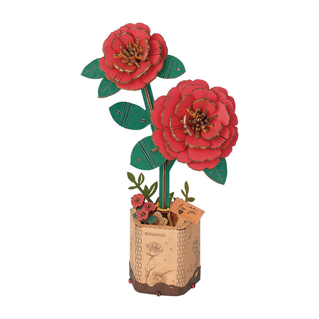 Flower Bouquet DIY 3D Wooden Puzzle  Floral Craft Kit  Creative Home Decor Gift