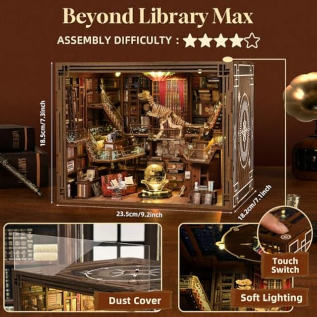 Book Nook Kit DIY Miniature House Kit Dollhouse Booknook Tiny Library 3D Puzzle
