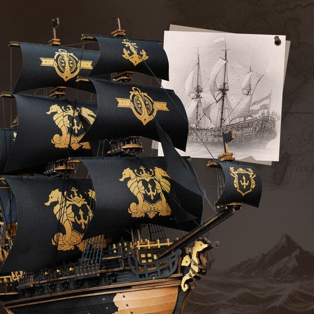 DIY Ship Model Toys The Seahorse Barque 3D Wooden Puzzle Boys Gift Ship Models