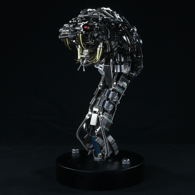 3D Steampunk King Cobra Metal Puzzle Model Kit With Base Snake Series
