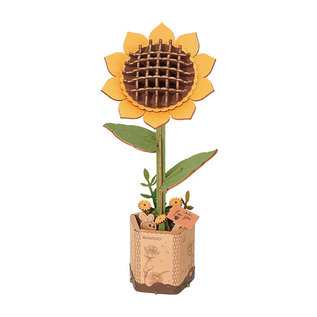 Flower Bouquet DIY 3D Wooden Puzzle  Floral Craft Kit  Creative Home Decor Gift