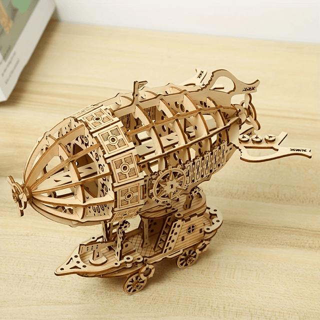 3D Wooden DlY Handmade Airship Assembled Model Building Kit Puzzle Toy