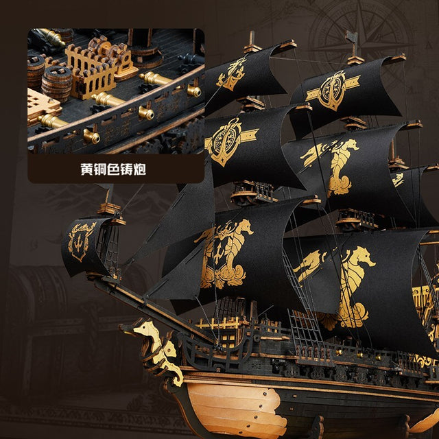 DIY Ship Model Toys The Seahorse Barque 3D Wooden Puzzle Boys Gift Ship Models