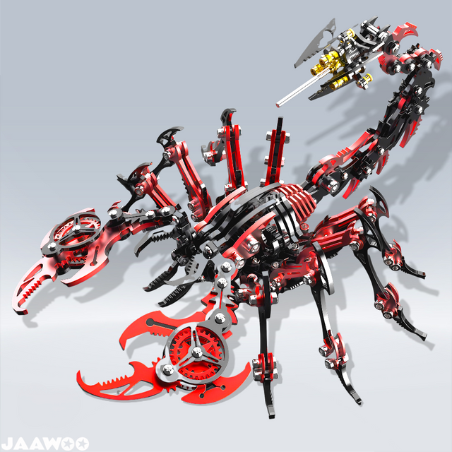 3D Metal Black-Red Scorpion King Assembly Educational Puzzle DIY Toy