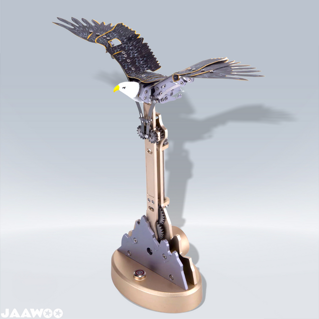 Bald Eagle Sculpture Kit with Flapping Wings Metal Model DIY Assembly Toys
