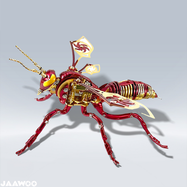 3D Metal Wasps Puzzle Mechanical Insects Wasp Building DIY Model Kit Red Gold