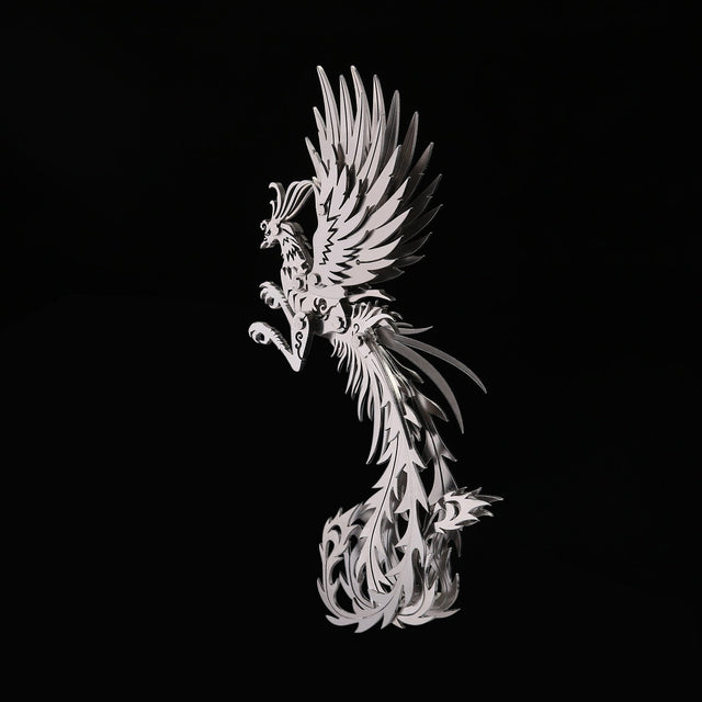 DIY 3D Metal Oriental Dragon + Phoenix Assembly Building Models Kit