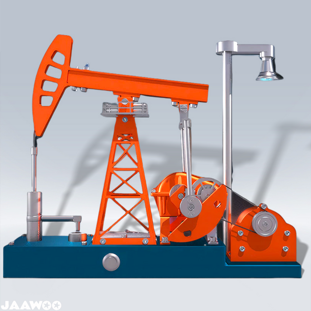 Oil Pumping Unit Metal Assembly Model Electric DIY Pump Jack Creative Kit Toy