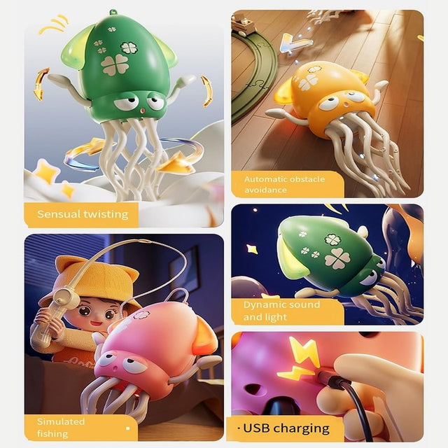 Electric Crawling Octopus Toy Auto-Avoid Smart Music Dancing Robotics Toys