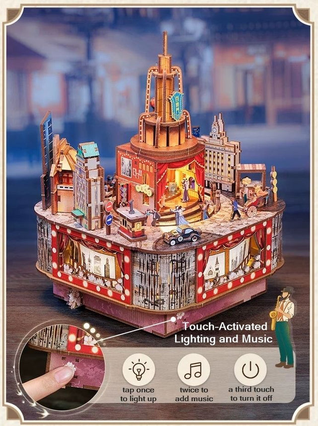 Paramount Ballroom DIY Music Box Puzzle Dancing City Style 3D Wooden Puzzles