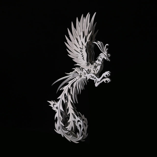 DIY 3D Metal Oriental Dragon + Phoenix Assembly Building Models Kit