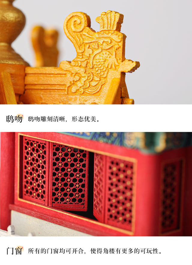 Corner Tower Collection Building 3D Puzzles Mortise and Tenon DIY Model Kit