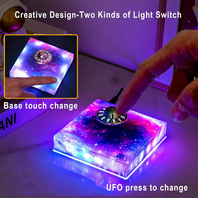Levitating UFO Lamp Floating RGB Galaxy Light Home Decor Display Cool Gadgets
