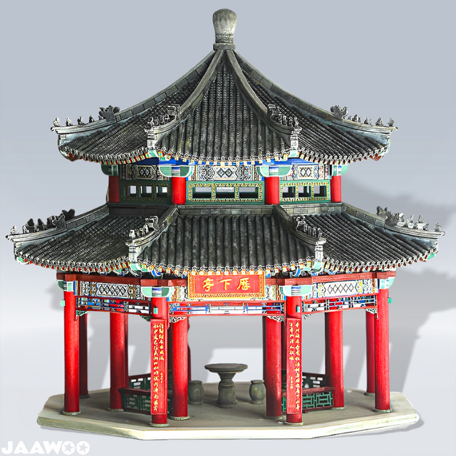 Li xia Pavilion Building 3D Puzzles Mortise and Tenon DIY Model Kit