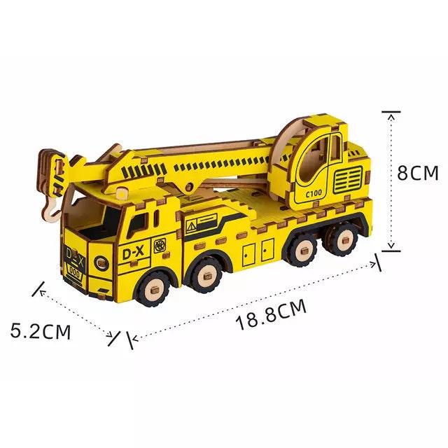3D Wooden Puzzle DIY Toy Mechanica Engineering Vehicles Car Model For Kids