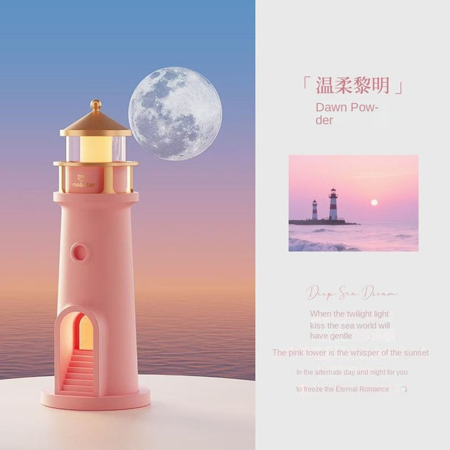 Galaxy Moon Projection Lighthouse Ambient Night Light Motion Sensor Table Lamp