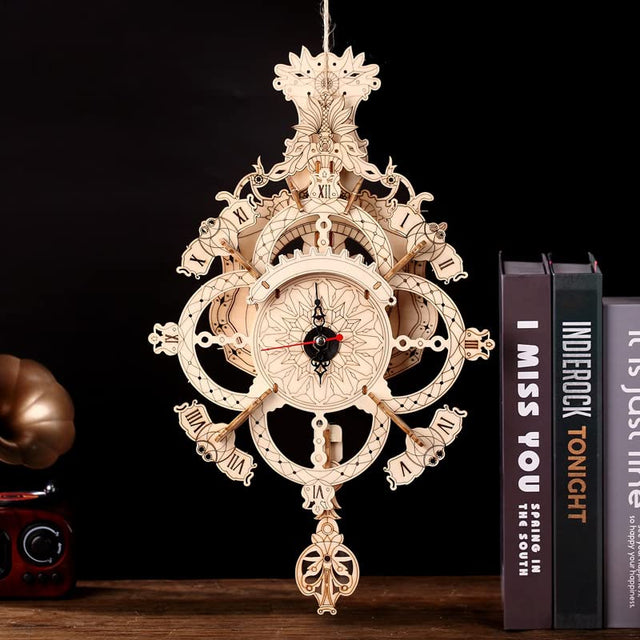 3D Wooden Puzzle Clock Kit DIY Mechanical Wall Clock Hanging Gift for Adults