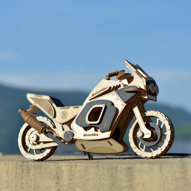 3D Wooden Puzzle Motorcycle Vehicle Model Kit DIY Assembly Toy Creative Gift
