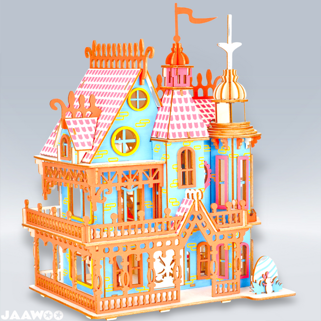3D Wooden DlY Puzzle Dream Villa Assembled Building Model Toy For Kids