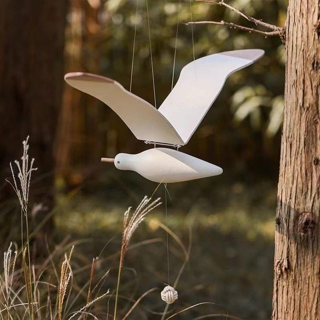 Creative Wall Hanging Flying Wooden Seagull Bird Wood Artwork Home Decor