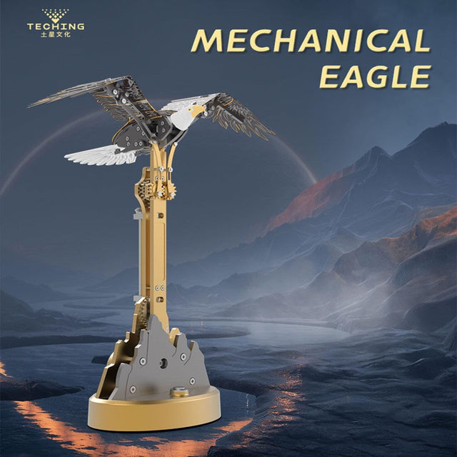 Bald Eagle Sculpture Kit with Flapping Wings Metal Model DIY Assembly Toys