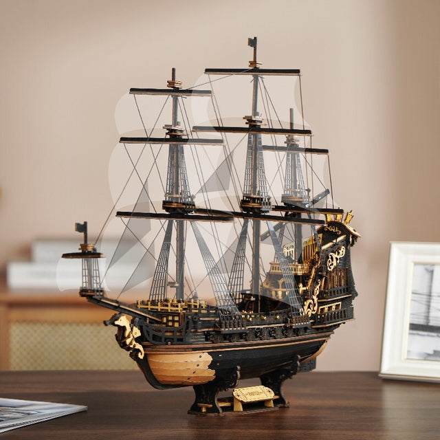 DIY Ship Model Toys The Seahorse Barque 3D Wooden Puzzle Boys Gift Ship Models