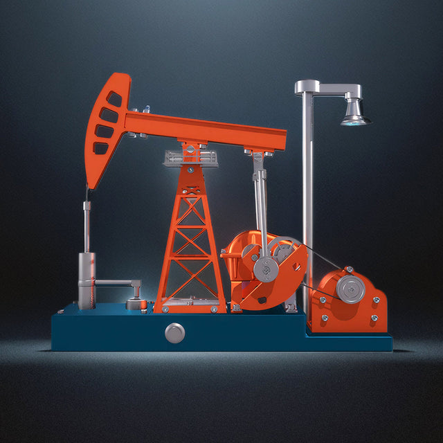 Oil Pumping Unit Metal Assembly Model Electric DIY Pump Jack Creative Kit Toy