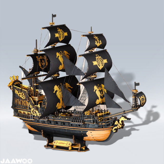 DIY Ship Model Toys The Seahorse Barque 3D Wooden Puzzle Boys Gift Ship Models