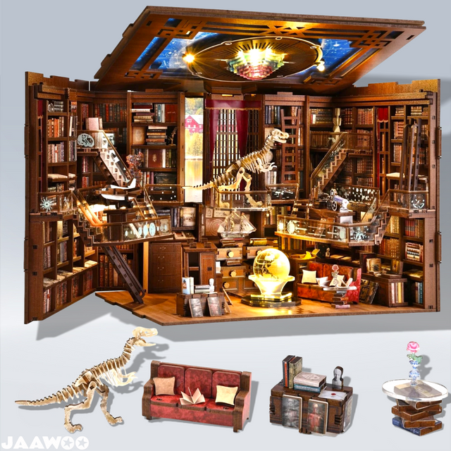 Book Nook Kit DIY Miniature House Kit Dollhouse Booknook Tiny Library 3D Puzzle