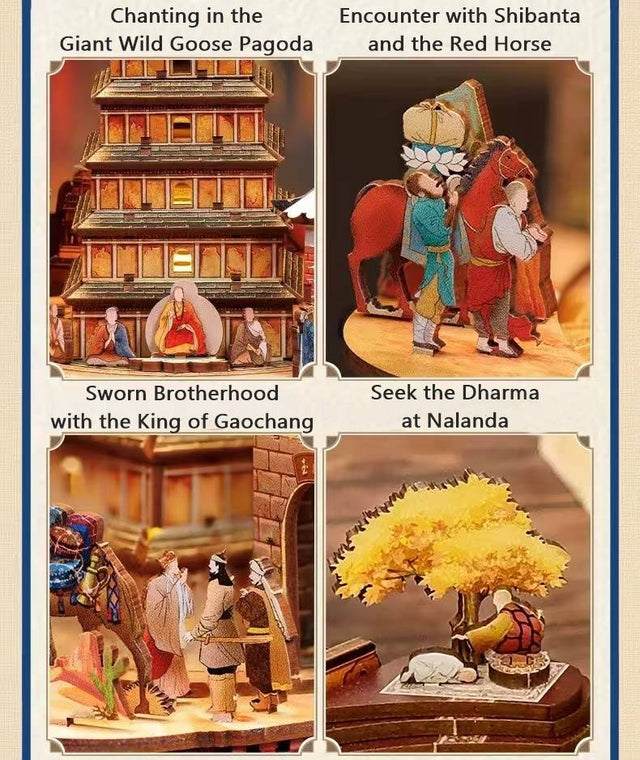 Journey to the West DIY Music Box Puzzle Chinese Style 3D Wooden Puzzles