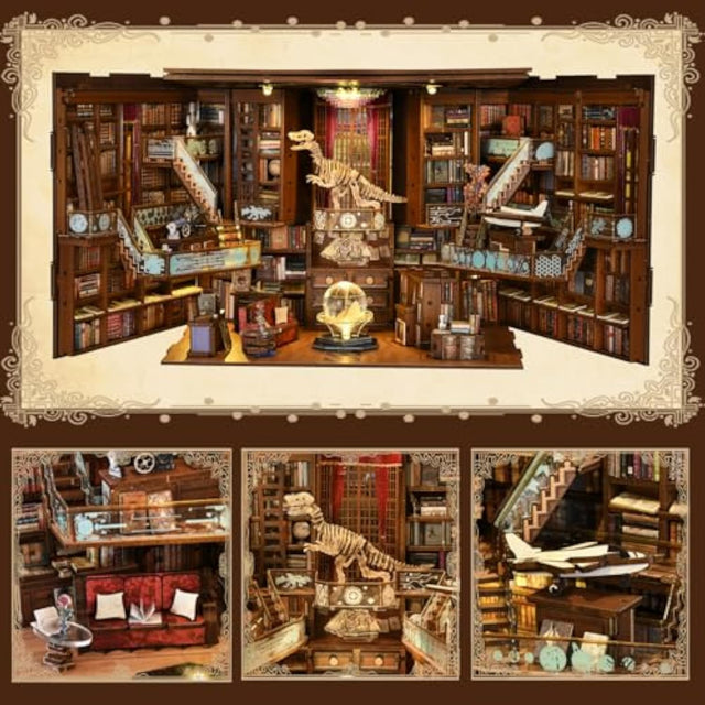Book Nook Kit DIY Miniature House Kit Dollhouse Booknook Tiny Library 3D Puzzle