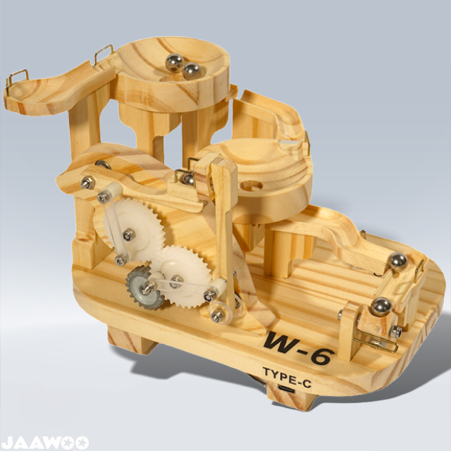 3D Wooden Puzzle Marble Race DIY Kit Gears Scale Rolling Ball Machine Model