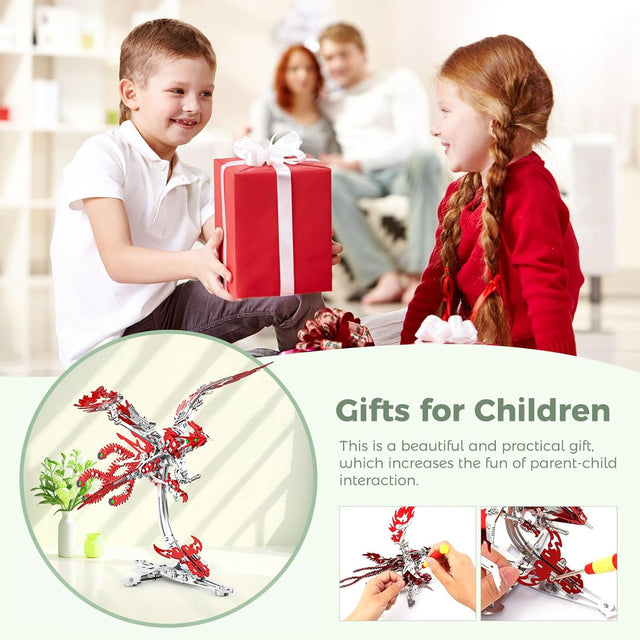 Mechanical Phoenix 3D Metal Puzzles Craft Flapping Wing Toys Model Kits