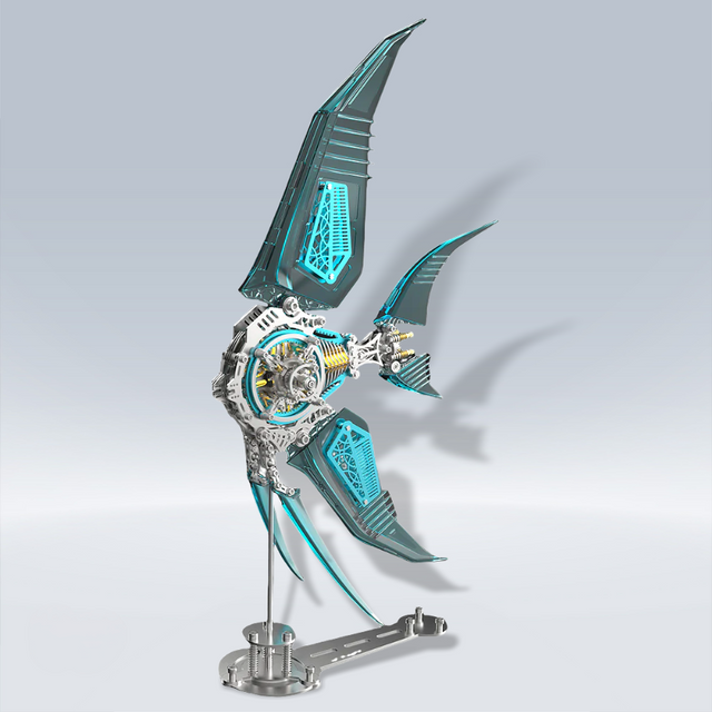 Mechanical 3D DIY Vibrant Angelfish Steampunk Assembly Model Kit with Creative Fins