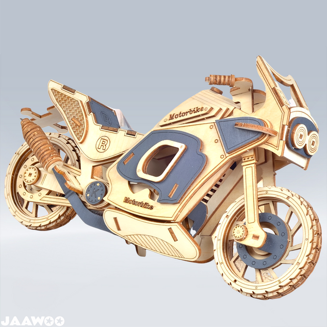 3D Wooden Puzzle Motorcycle Vehicle Model Kit DIY Assembly Toy Creative Gift