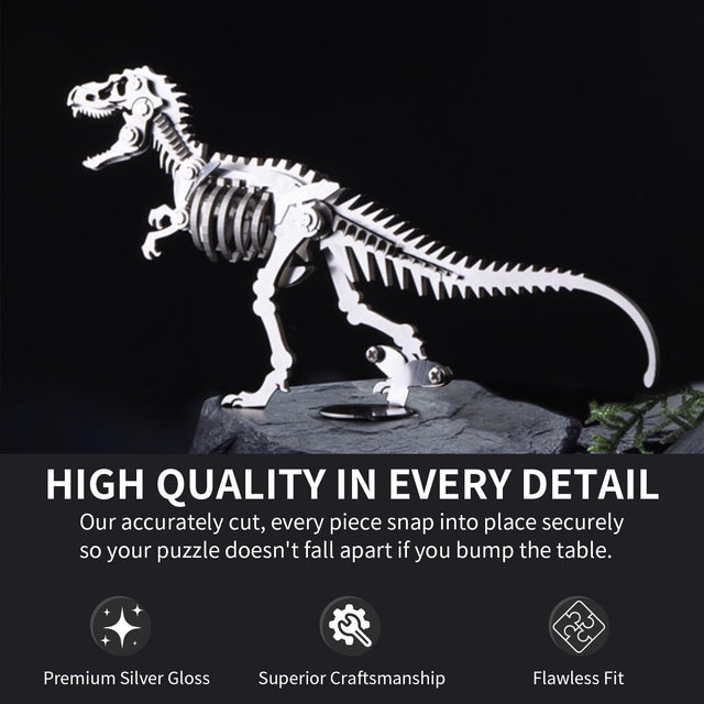 3D Metal Mechanical Steel Dinosaur Assembly Ornaments Model Kit