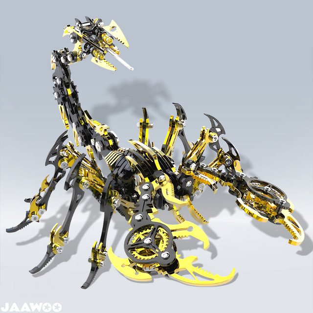 3D Metal Black Gold Scorpion King Assembly Educational Puzzle DIY Toy